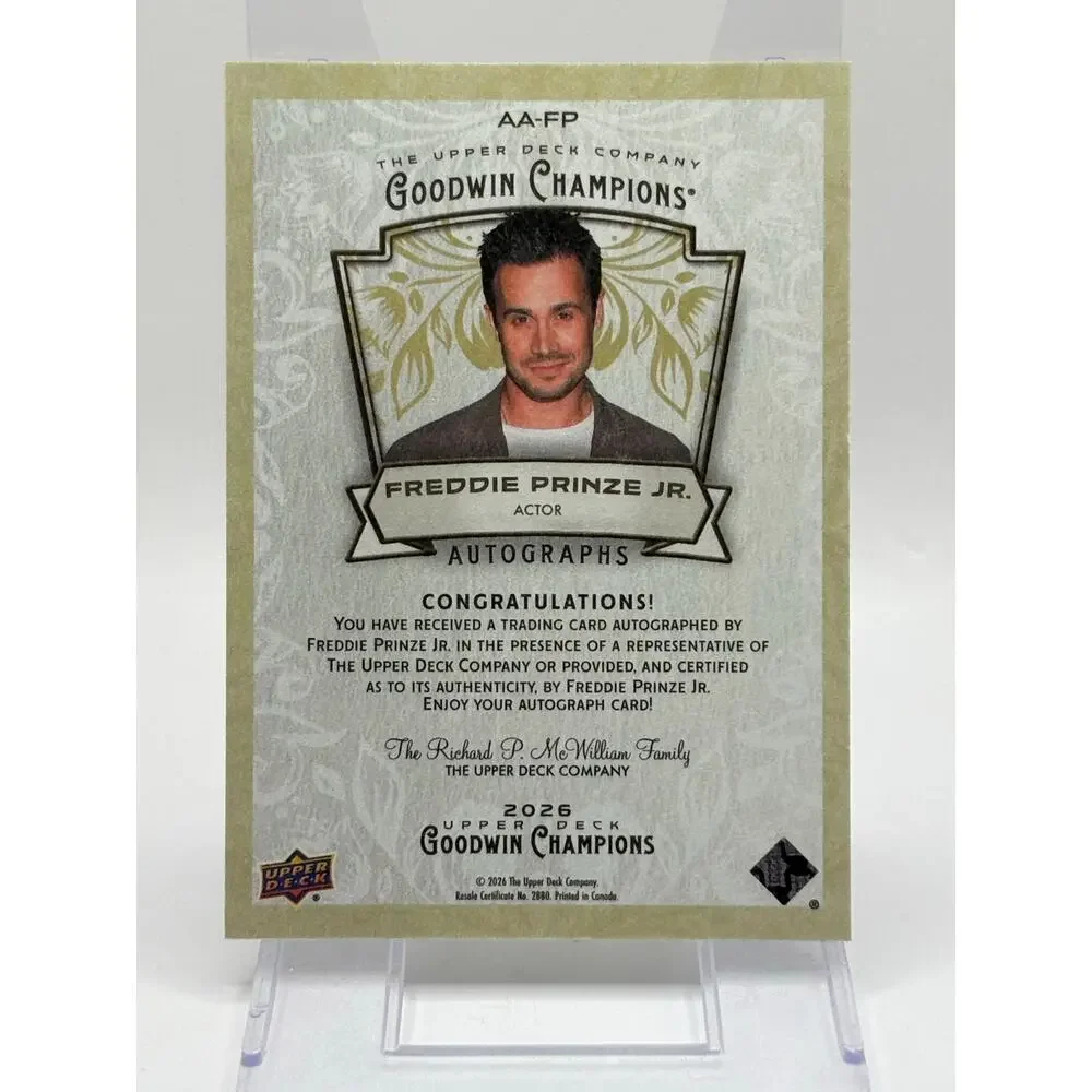 2026 UD Goodwin Champions Freddie Prinze Jr Art Frame On Card Auto Shes All That
